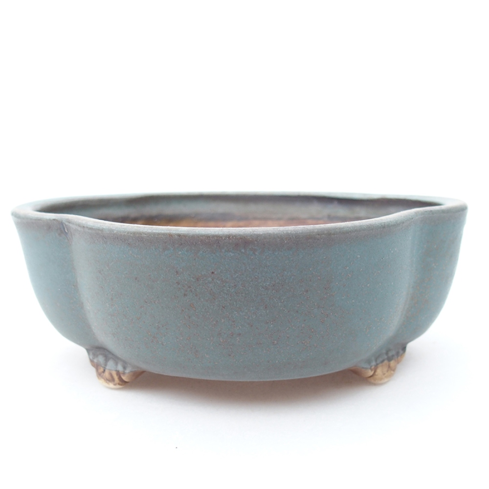 Ceramiczna miska do bonsai 13,5 x 13 x 5 cm, kolor niebieski