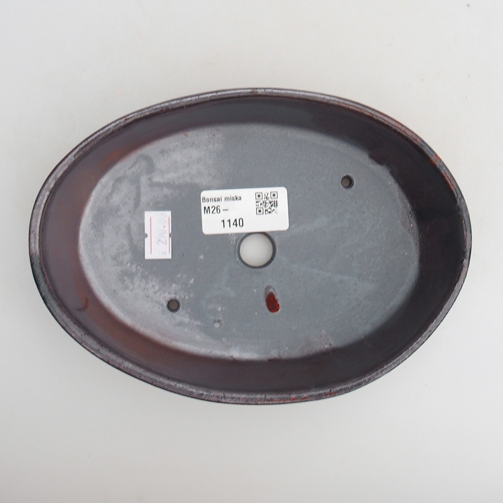 Ceramiczna miska do bonsai 18,5 x 13 x 4 cm, kolor metaliczny