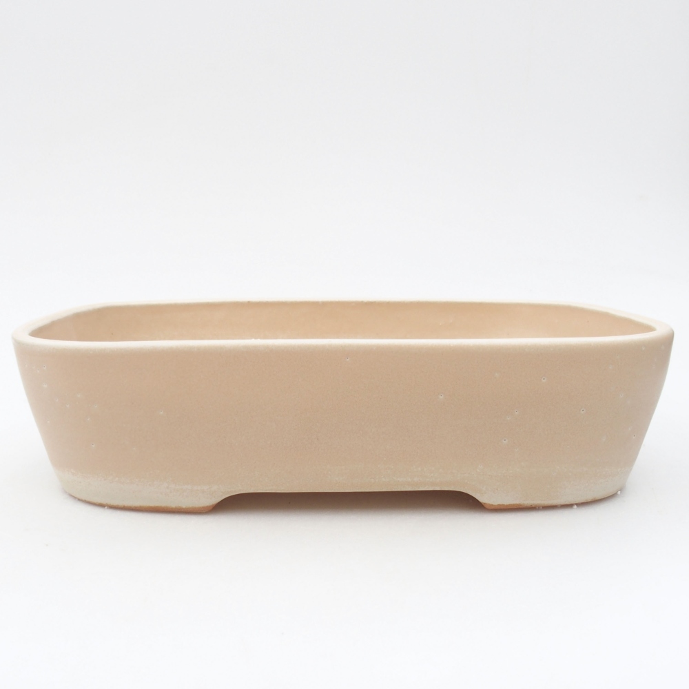 Ceramiczna miska bonsai 23 x 17,5 x 5,5 cm, kolor beżowy