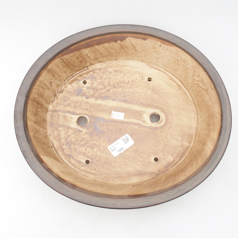 Ceramiczna miska na bonsai 32,5 x 29 x 7 cm, brązowa