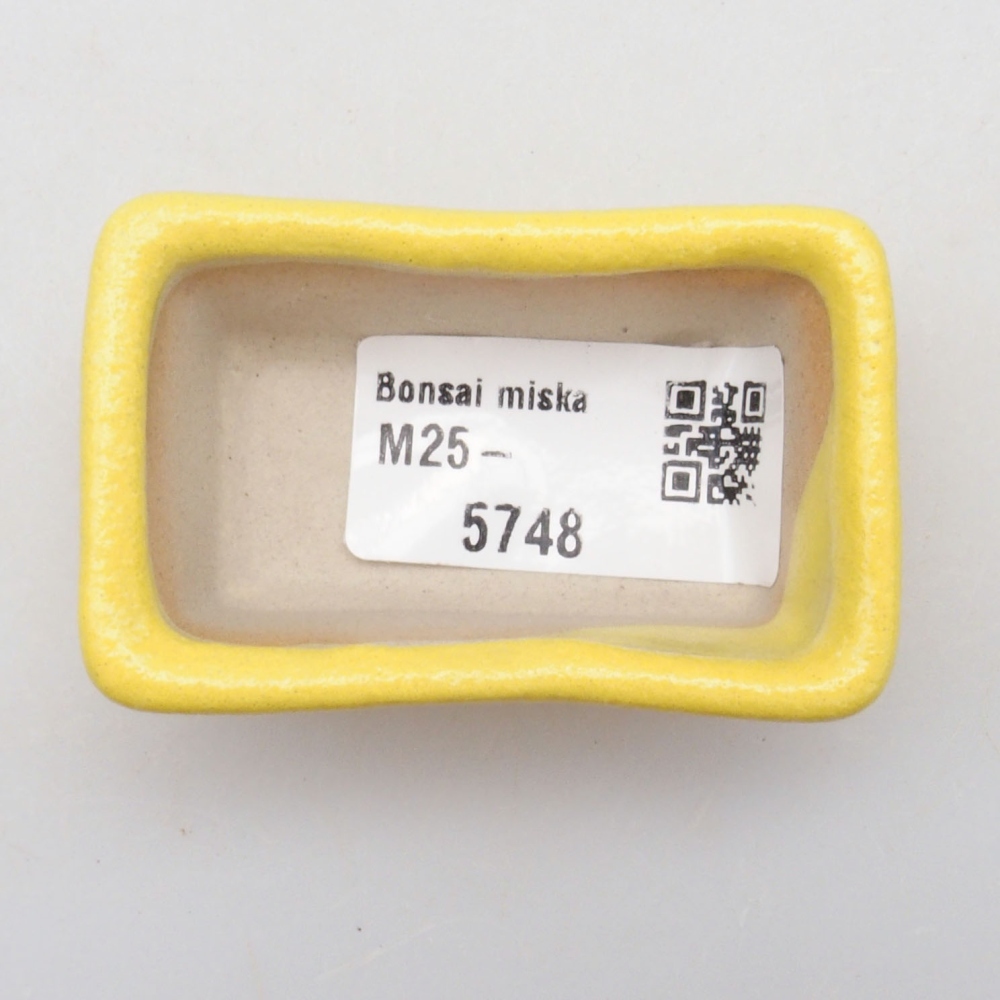 Ceramiczna miska bonsai 6 x 3,5 x 2,5 cm, żółta