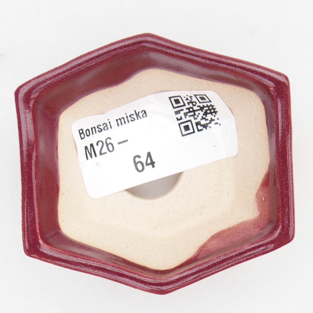 Mini miska do bonsai 6 x 5,5 x 2,5 cm, bordowa