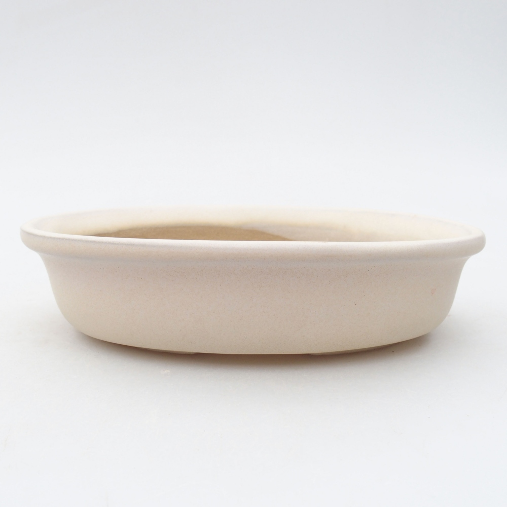 Ceramiczna miska bonsai 11,5 x 11,5 x 5 cm, kolor beżowy