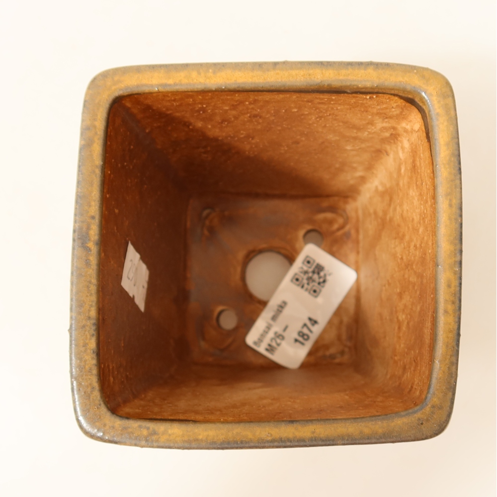 Ceramiczna miska do bonsai 8,5 x 8,5 x 10,5 cm, kolor brązowy