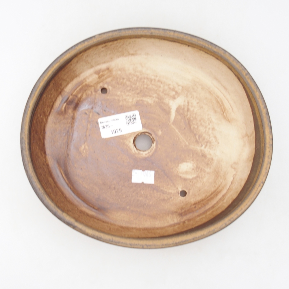 Ceramiczna miska do bonsai 22,5 x 20 x 4,5 cm, brązowa