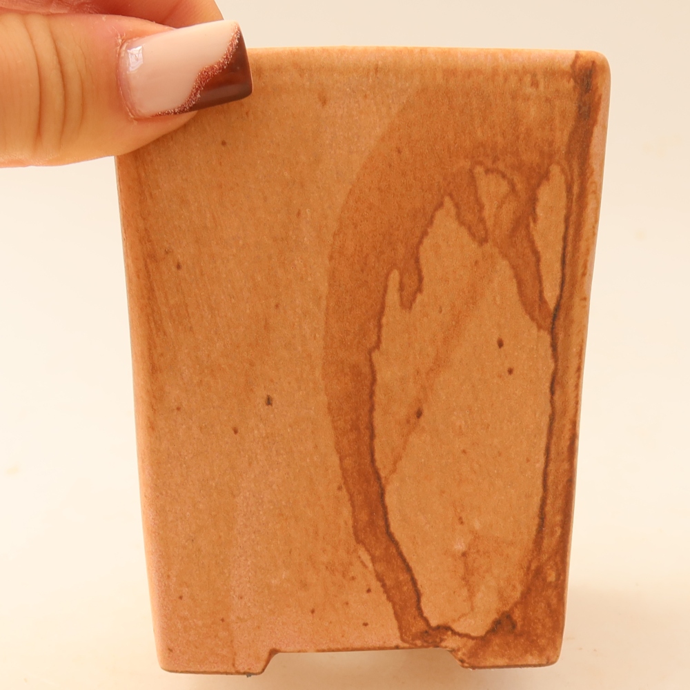 Ceramiczna miseczka do bonsai 7,5 x 7,5 x 10 cm, kolor różowy