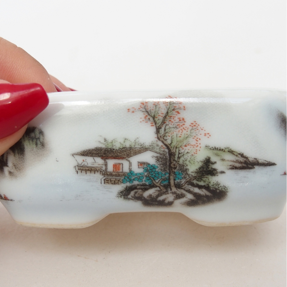 Mini miska do bonsai 8 x 6 x 3 cm, biała