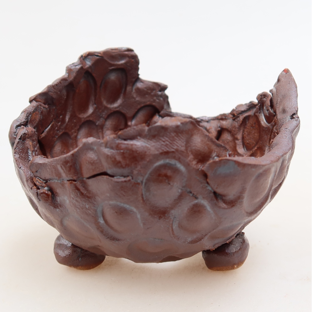 Ceramiczna skorupa  8,5 x 8 x 6,5 cm, kolor metaliczny