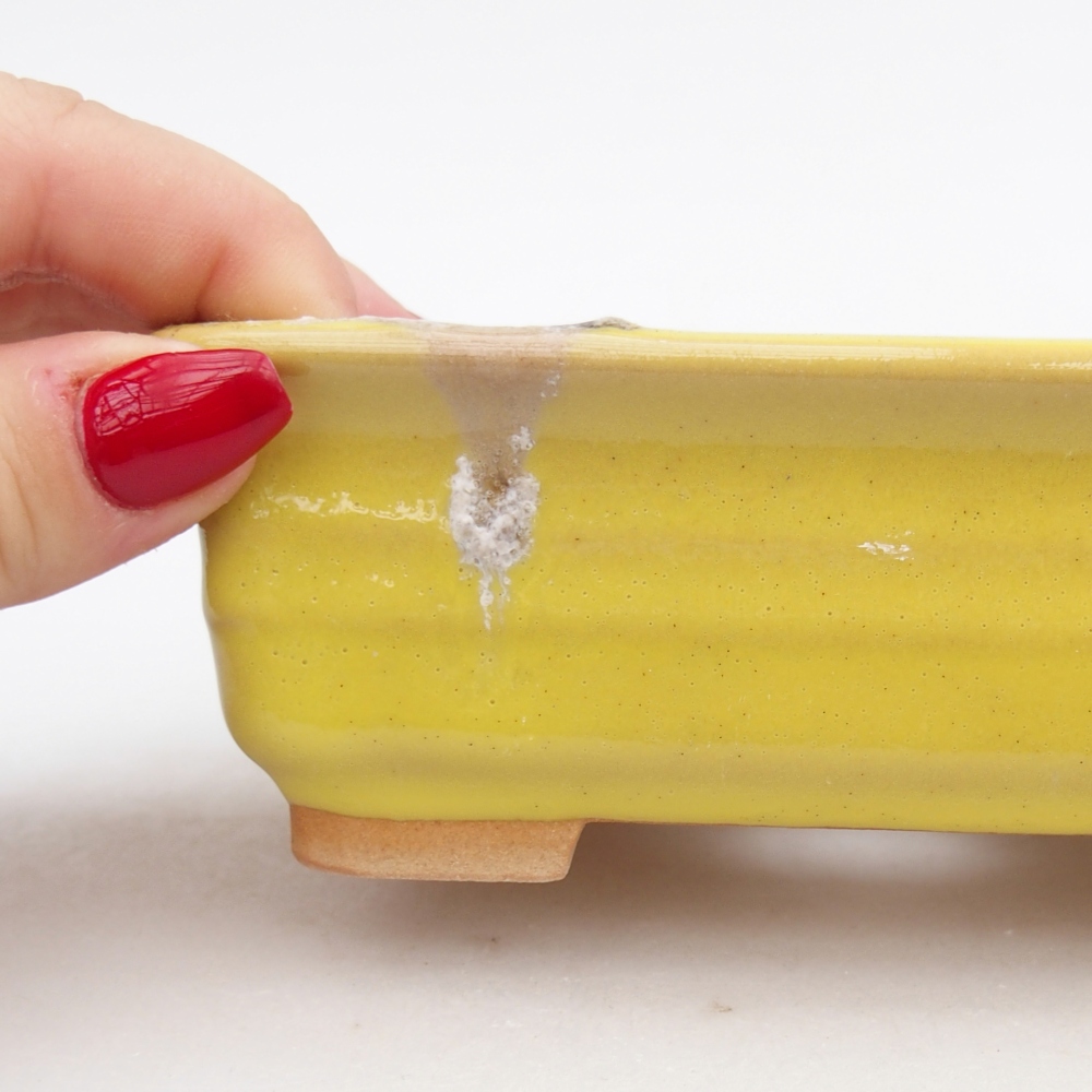 Ceramiczna miska do bonsai 13,5 x 10 x 4,5 cm, żółta