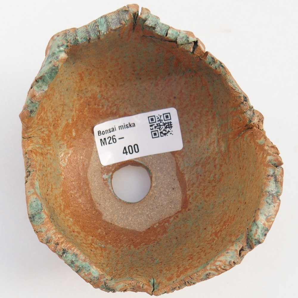 Ceramiczna muszla 10 x 9,5 x 7,5 cm, kolor brązowo-zielony