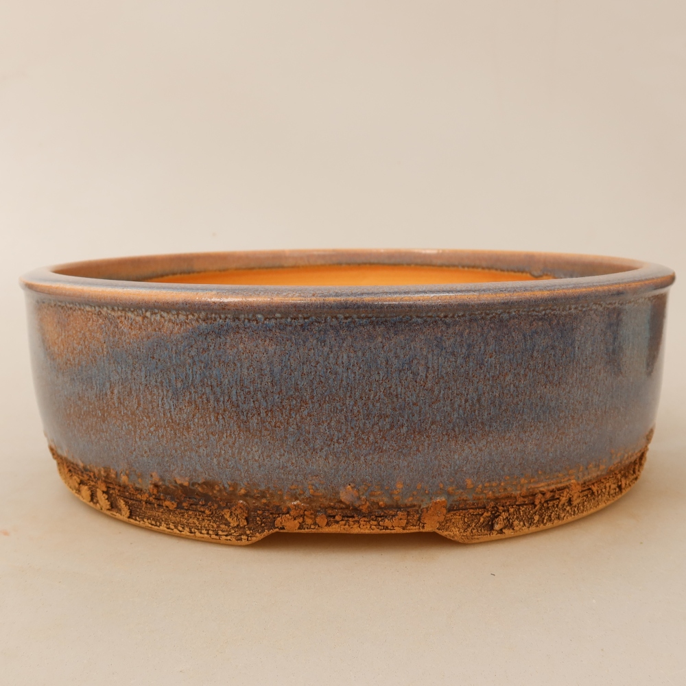 Ceramiczna miska do bonsai 24 x 24 x 7,5 cm, kolor niebieski