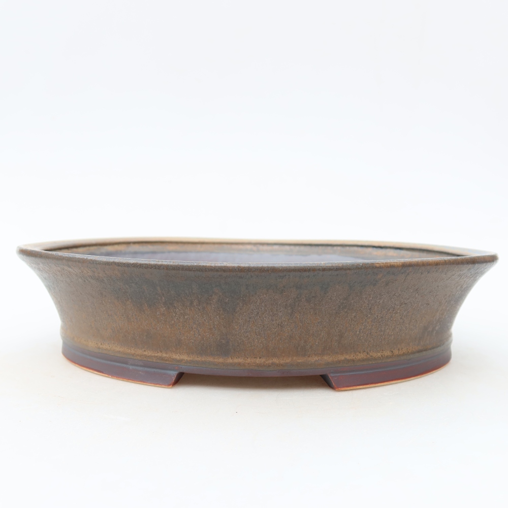 Ceramiczna miska do bonsai 24 x 21,5 x 5,5 cm, kolor brązowy