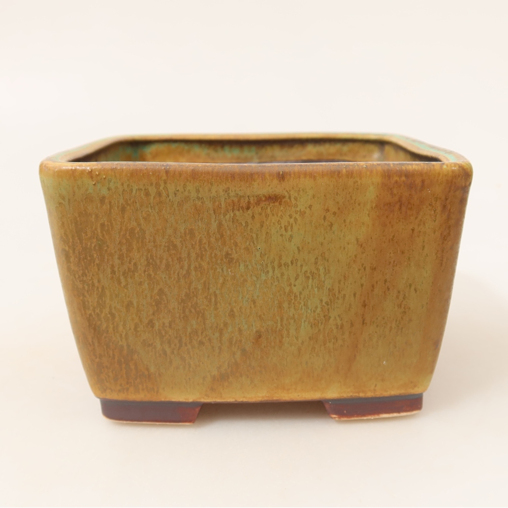 Ceramiczna miska do bonsai 13 x 13 x 8 cm, kolor zielony