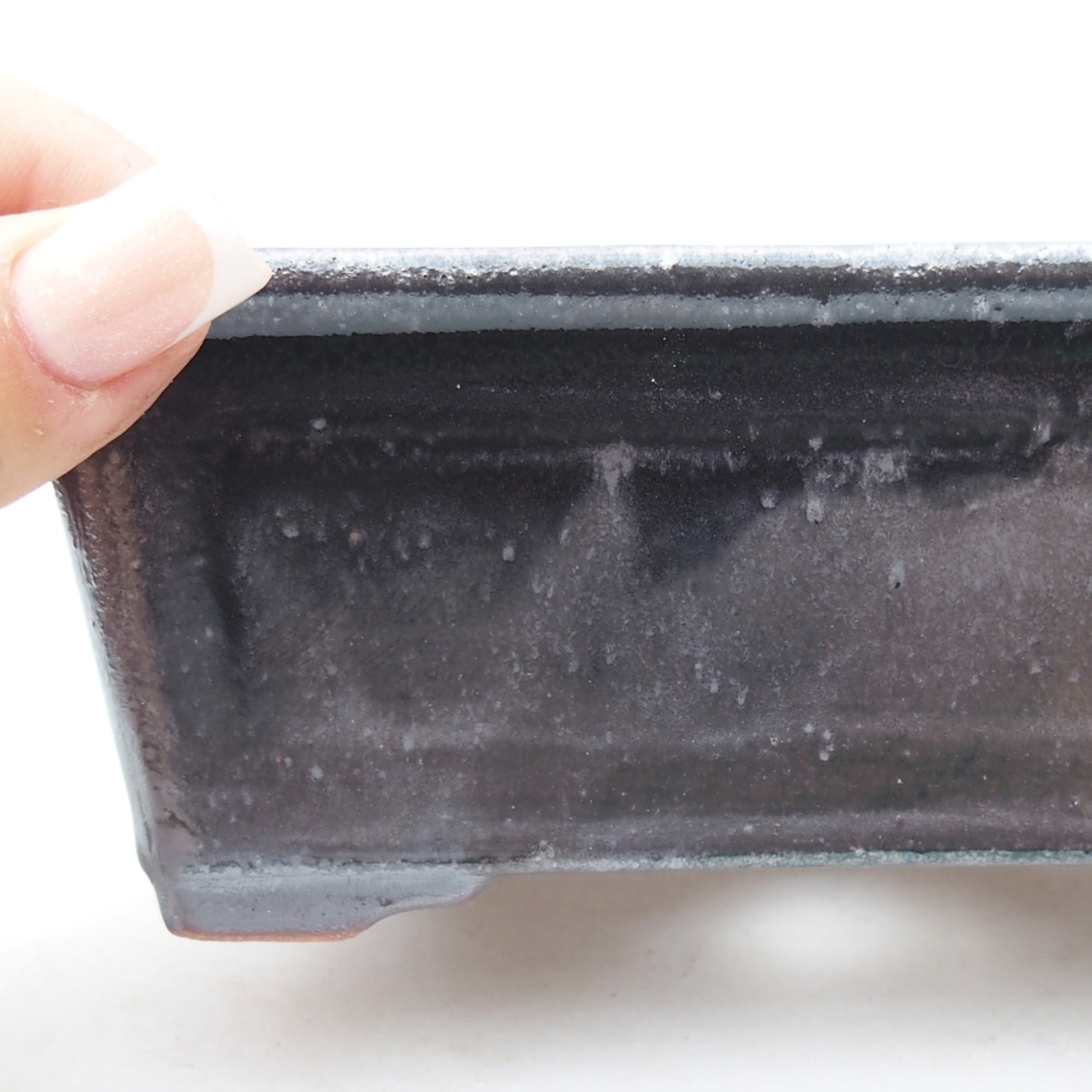Ceramiczna miska bonsai 13,5 x 10 x 5,5 cm, kolor metaliczny