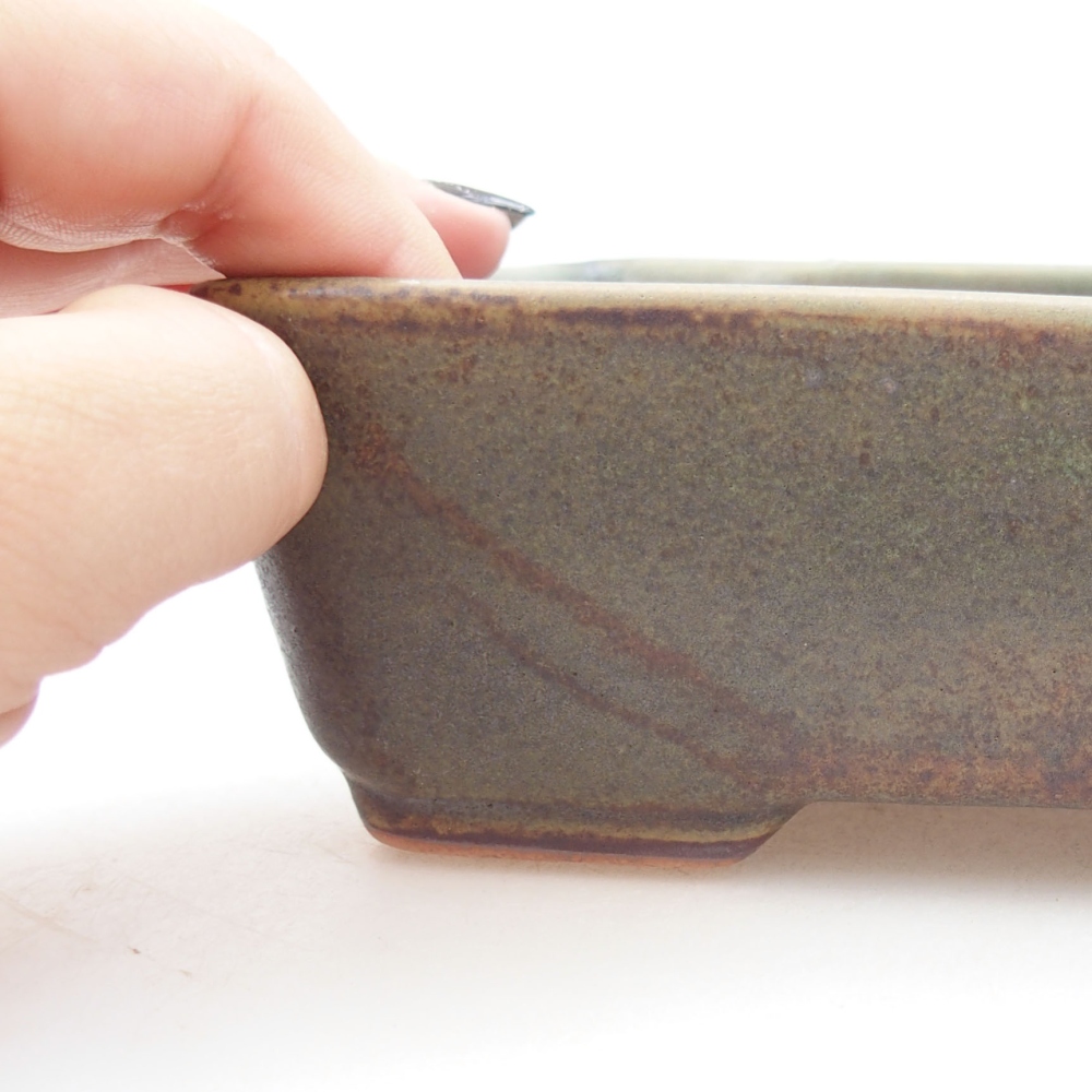 Ceramiczna miska bonsai 18 x 13 x 5 cm, kolor zielony