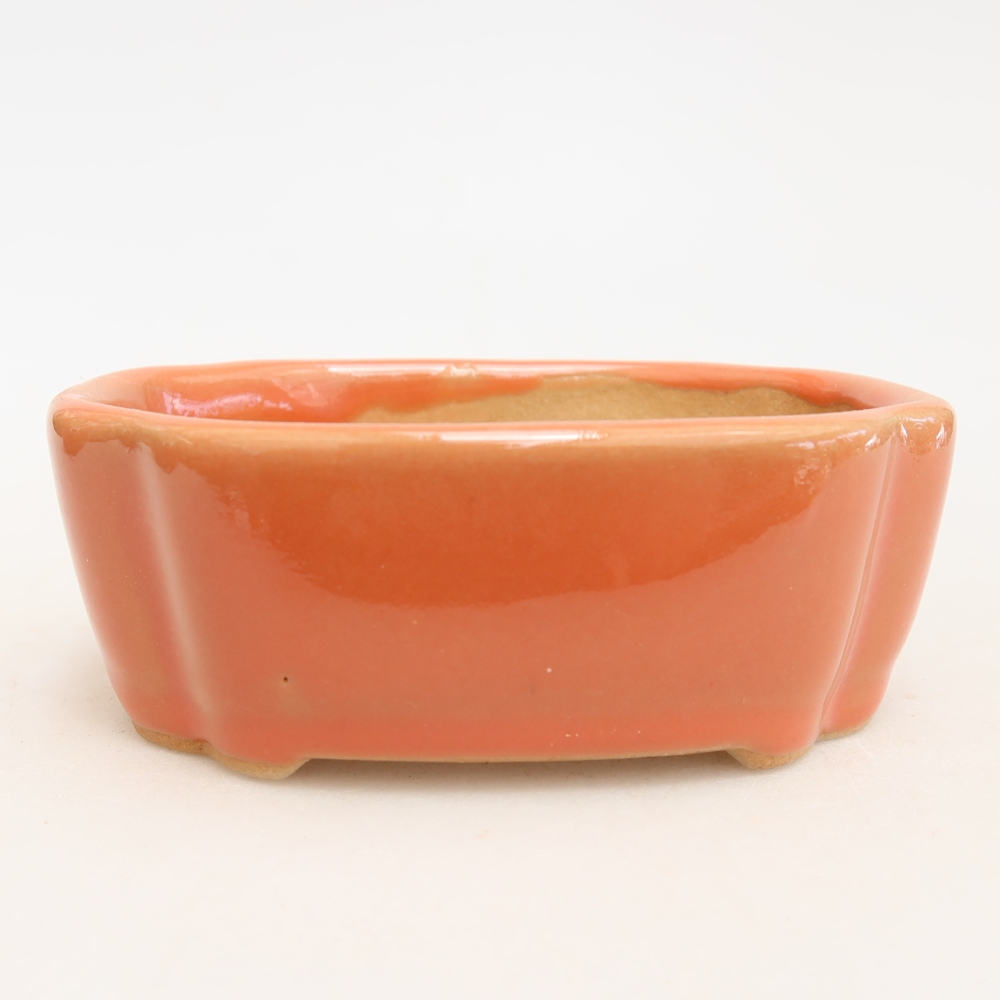 Ceramiczna miseczka do bonsai 10,5 x 8 x 4 cm, kolor pomarańczowy