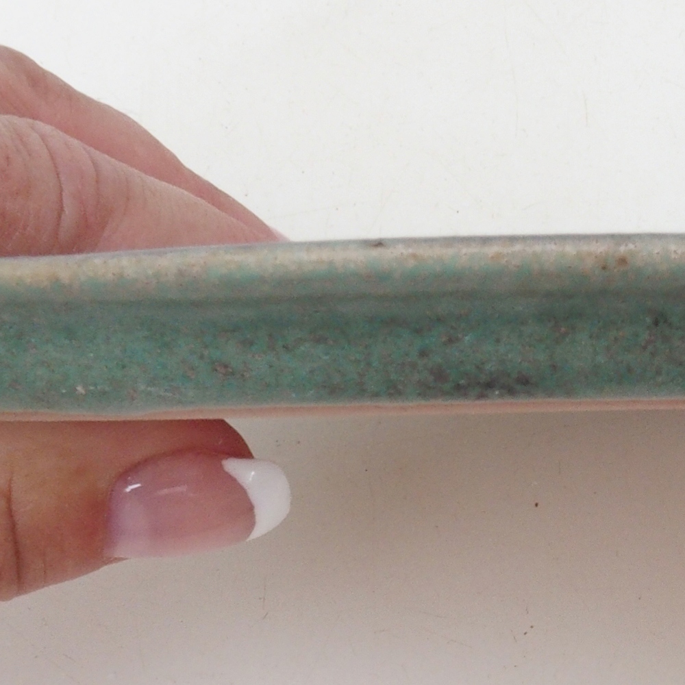 Miska ceramiczna H02 - 17,5 x 12 x 1 cm - zielony