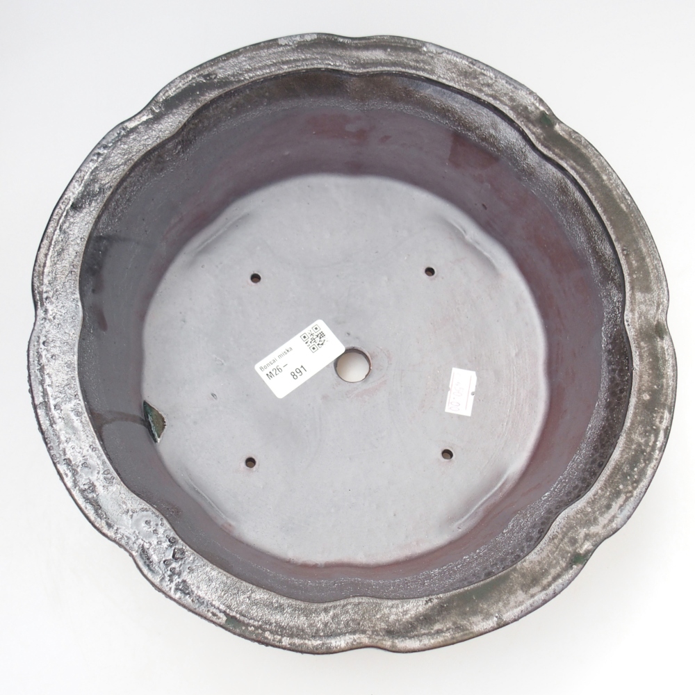 Ceramiczna miska do bonsai 26,5 x 26,5 x 8 cm, czarna