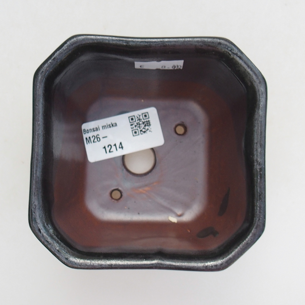 Ceramiczna miska do bonsai 10 x 10 x 6 cm, zielona