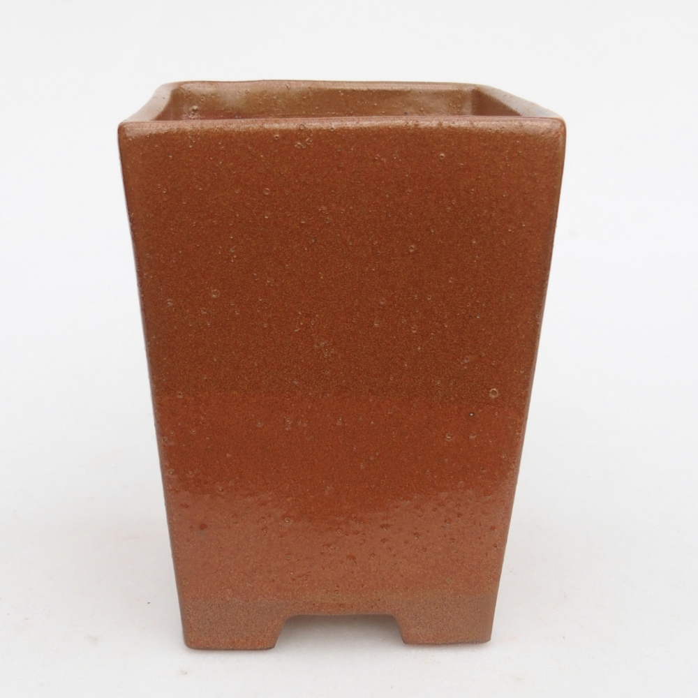 Ceramiczna miska na bonsai 9 x 9 x 12,5 cm, brązowa