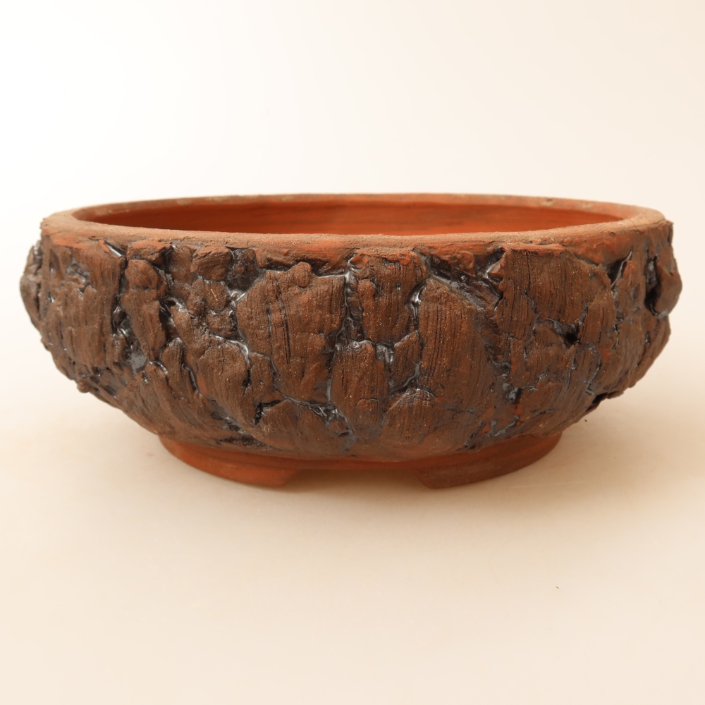 Ceramiczna miska do bonsai 17,5 x 17,5 x 6,5 cm, kolor brązowy
