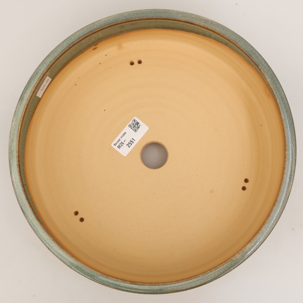 Ceramiczna miska do bonsai 26,5 x 26,5 x 6,5 cm, kolor zielony