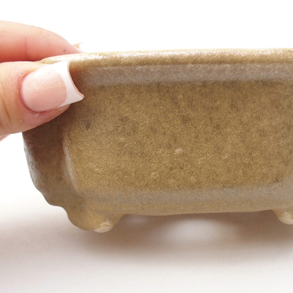 Ceramiczna miska bonsai 13 x 10 x 5 cm, kolor beżowy