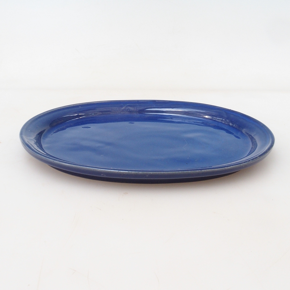 Bonsai bowl owalny S - 20 x 16,5 x 1,5 cm - niebieski