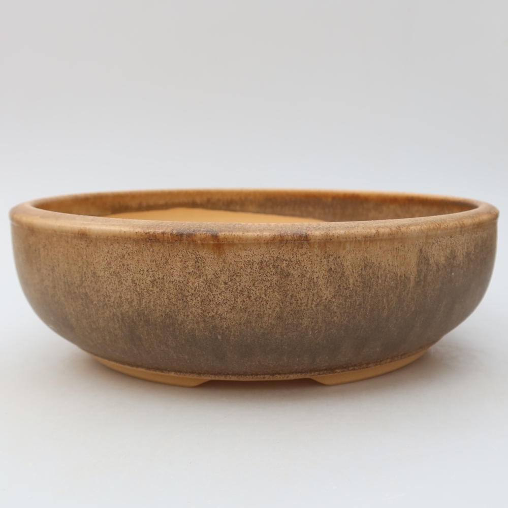 Ceramiczna doniczka do bonsai 26 x 26 x 7,5 cm, kolor brązowy