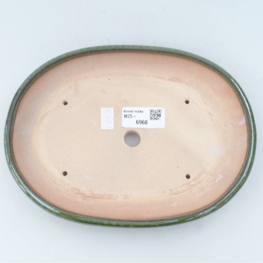 Ceramiczna miska do bonsai 22,5 x 16,5 x 3 cm, zielona