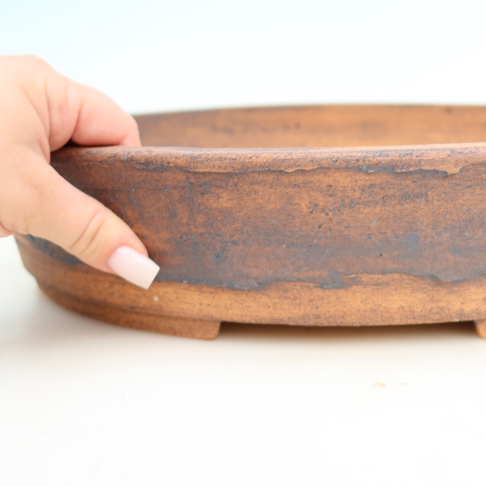 Ceramiczna miska do bonsai 38 x 30 x 7,5 cm, kolor brązowy