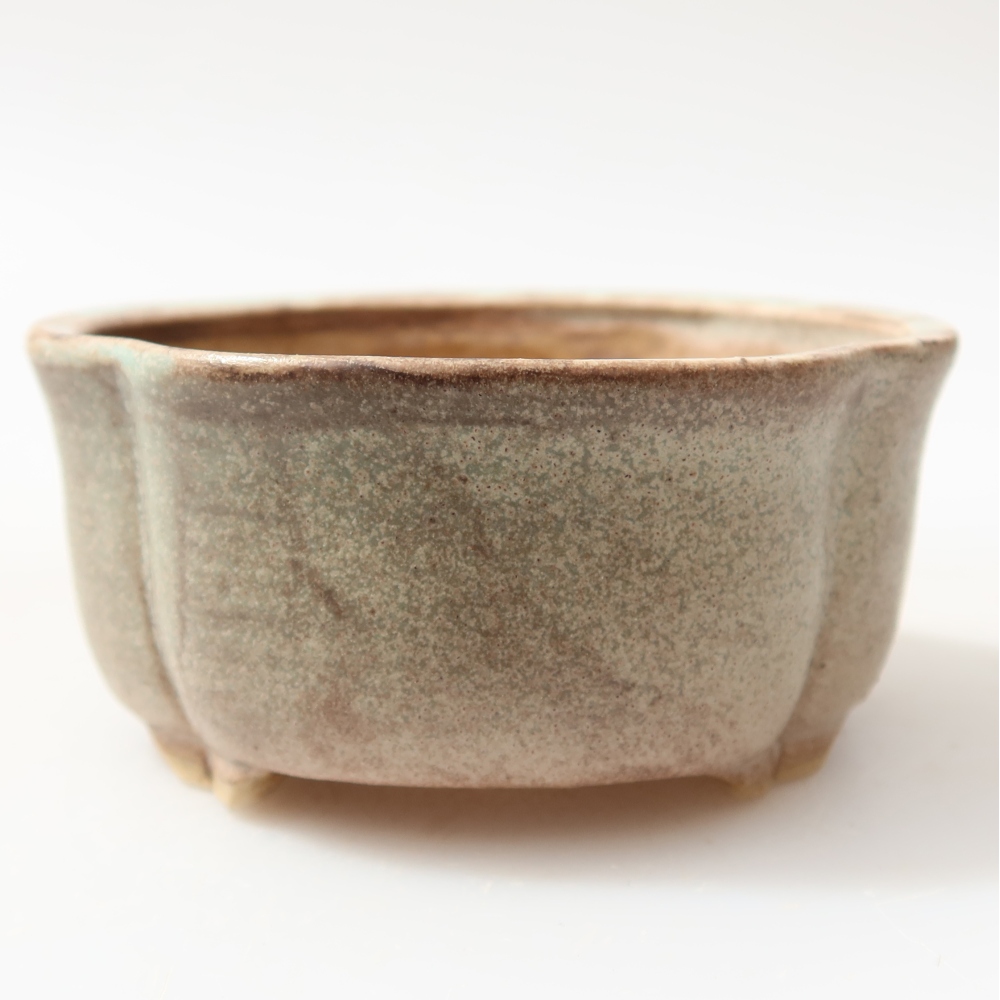 Ceramiczna miseczka do bonsai 8 x 7,5 x 3,5 cm, kolor zielony
