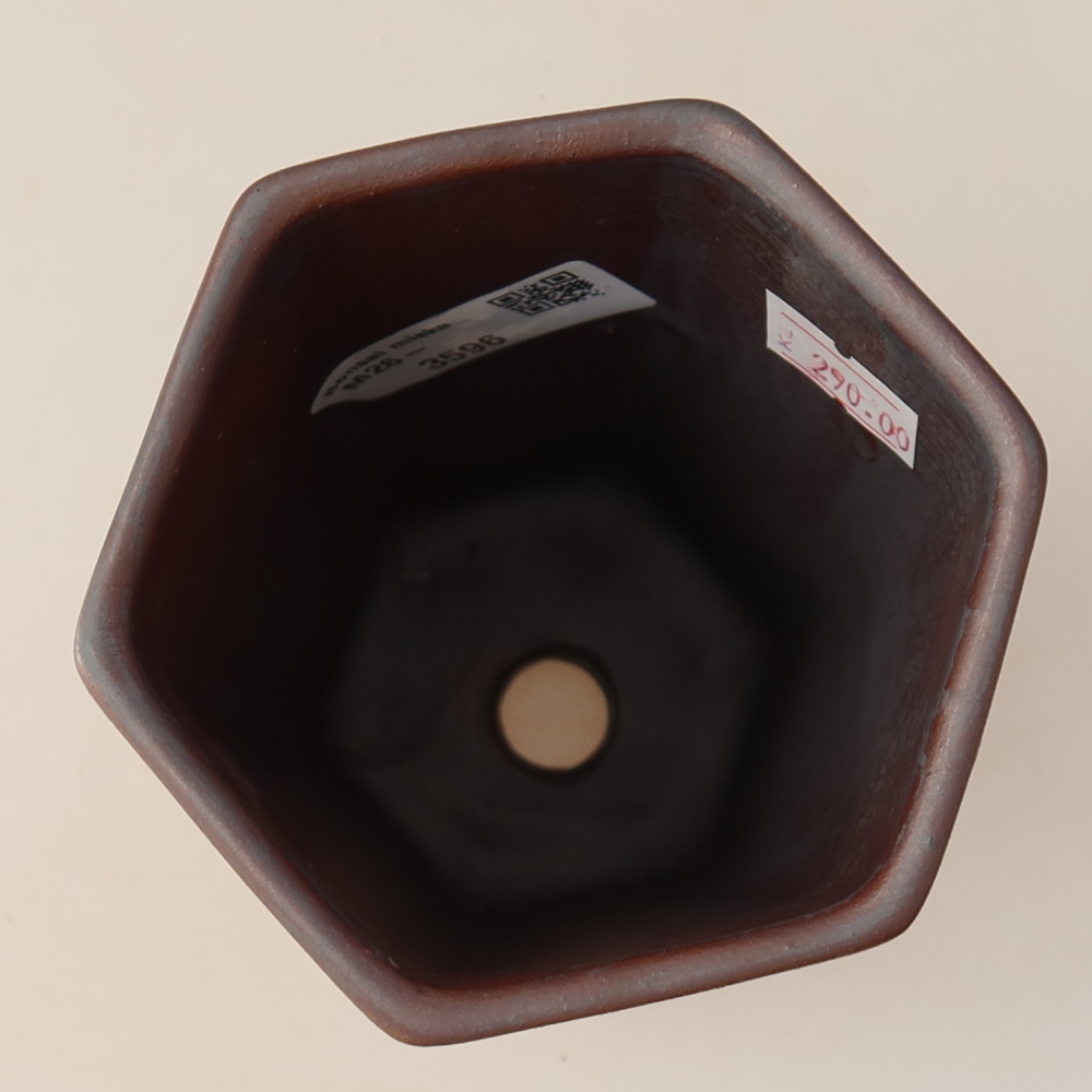 Ceramiczna miska do bonsai 9,5 x 8,5 x 14,5 cm, kolor metaliczny