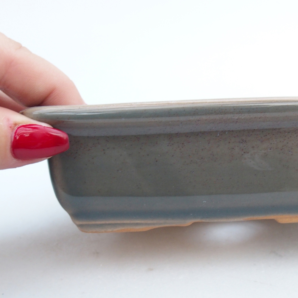 Ceramiczna miska do bonsai 14 x 10,5 x 4 cm, szara
