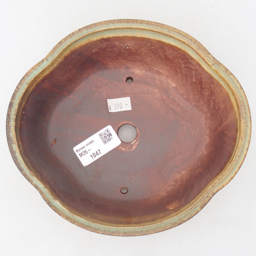 Ceramiczna miska do bonsai 18,5 x 17 x 6 cm, zielona