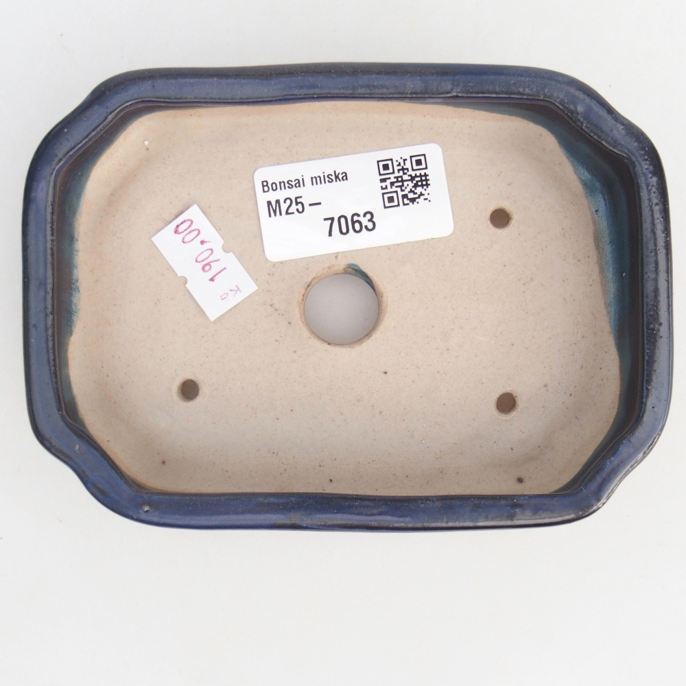 Ceramiczna miska do bonsai 12,5 x 9 x 3 cm, kolor niebieski