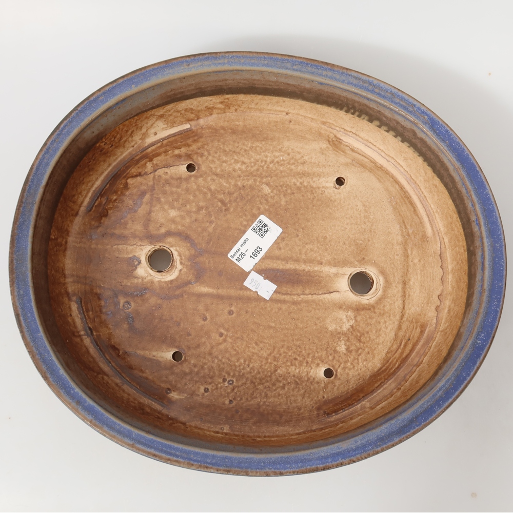 Ceramiczna miska do bonsai 31,5 x 27,5 x 7 cm, kolor niebieski