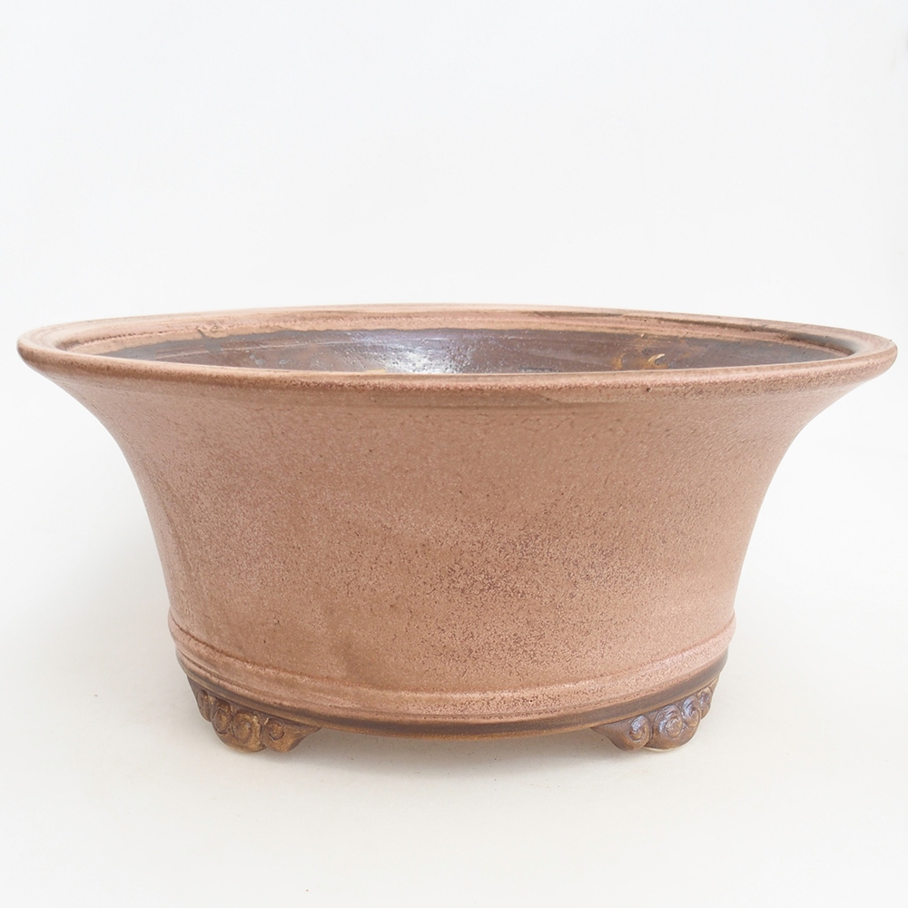 Ceramiczna miska na bonsai 32 x 32 x 14 cm, różowa
