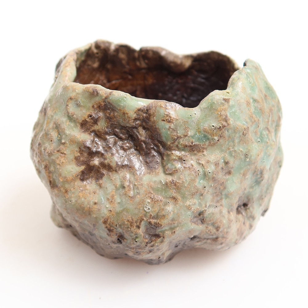 Ceramiczna skorupka  6 x 5,5 x 6 cm, kolor zielony