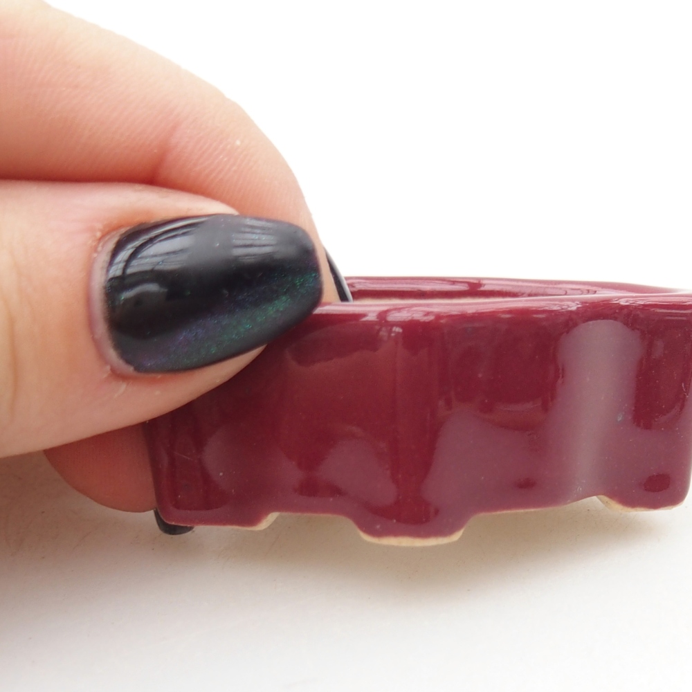 Mini miska do bonsai 5 x 3 x 2 cm, bordowa