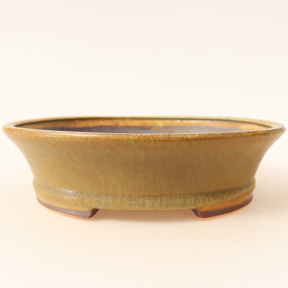 Ceramiczna miska do bonsai 17,5 x 16,5 x 4,5 cm, kolor zielony