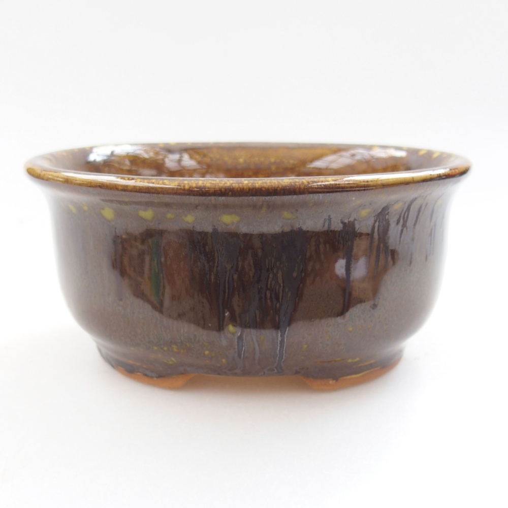 Ceramiczna miska bonsai 12,5 x 10,5 x 5,5 cm, kolor Żółty