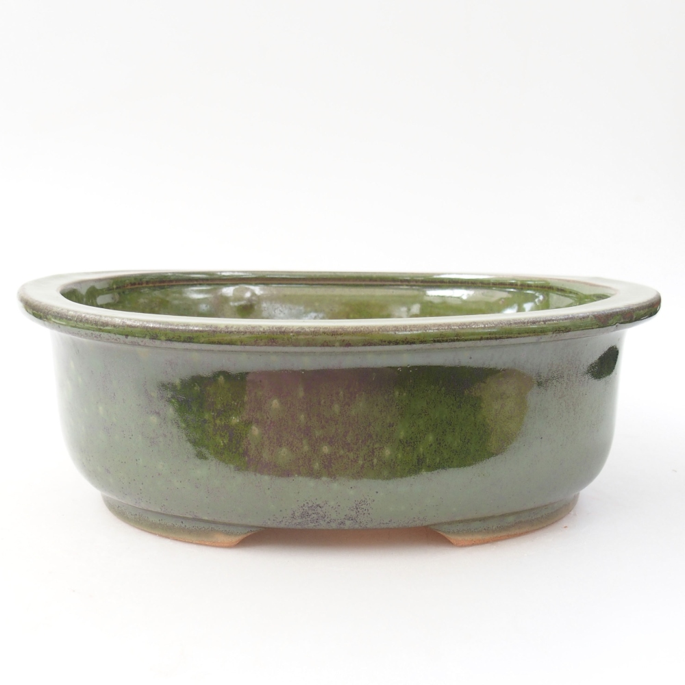 Ceramiczna miska bonsai 23 x 19 x 8 cm, kolor zielony
