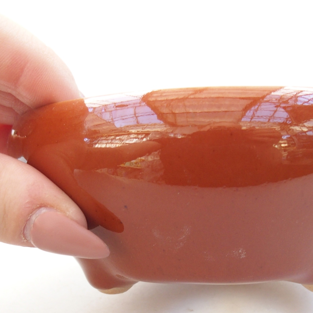 Ceramiczna miska do bonsai 10 x 10 x 5 cm, brązowa