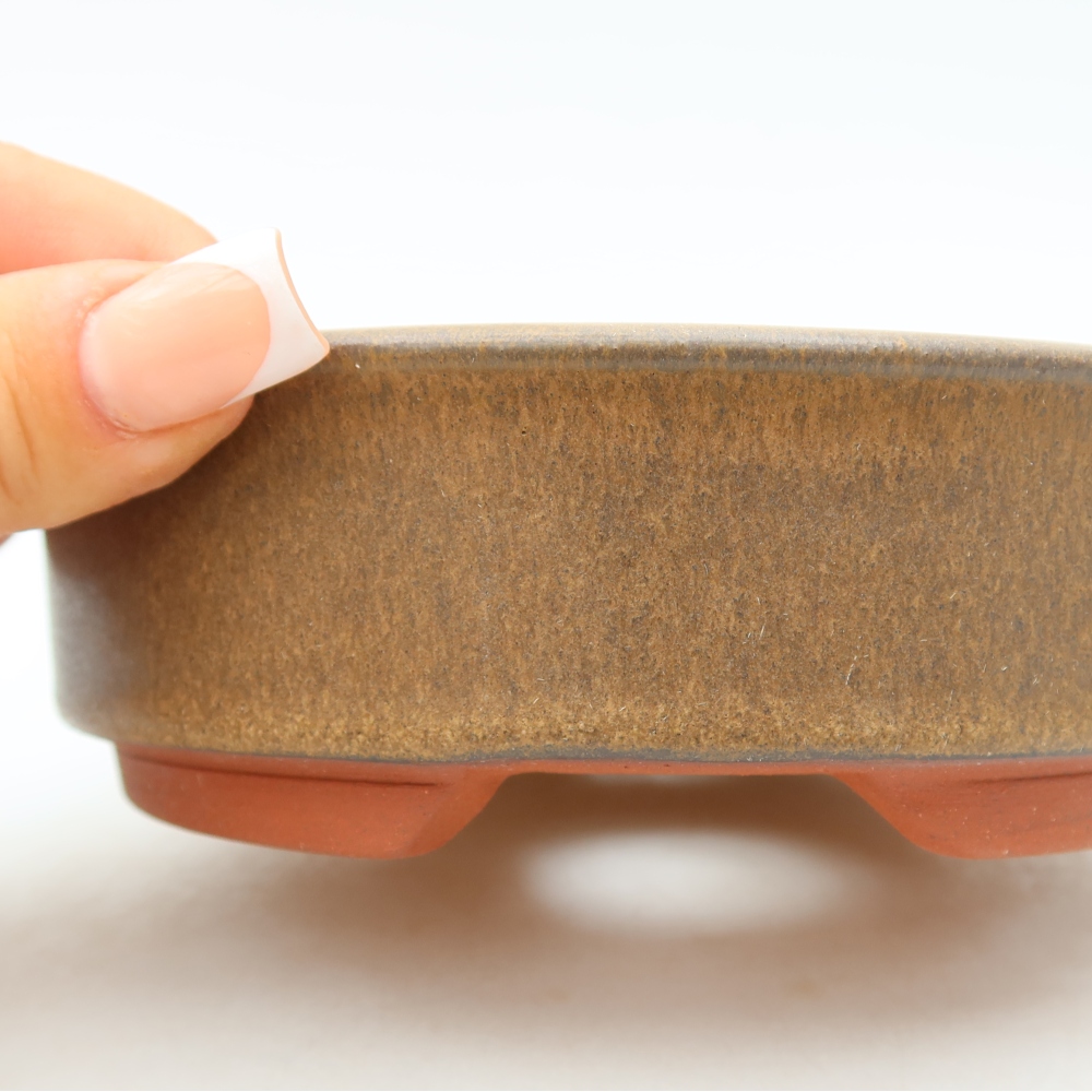 Ceramiczna miska do bonsai 14,5 x 14,5 x 4,5 cm, kolor brązowy