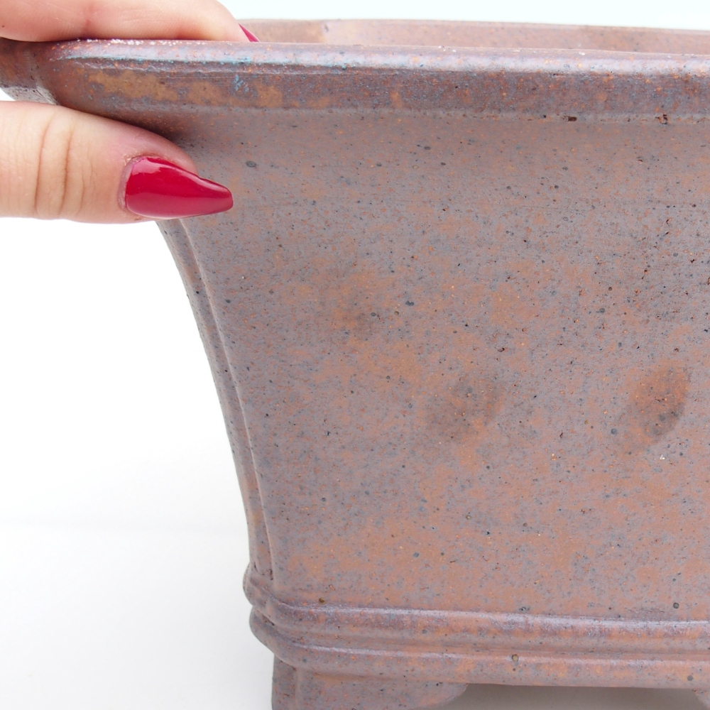 Ceramiczna misa do bonsai 23,5 x 23,5 x 17 cm, kolor metaliczny