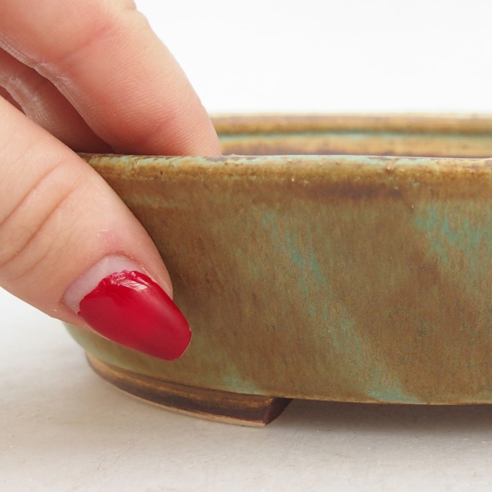 Ceramiczna miska do bonsai 18,5 x 16,5 x 4,5 cm, zielona