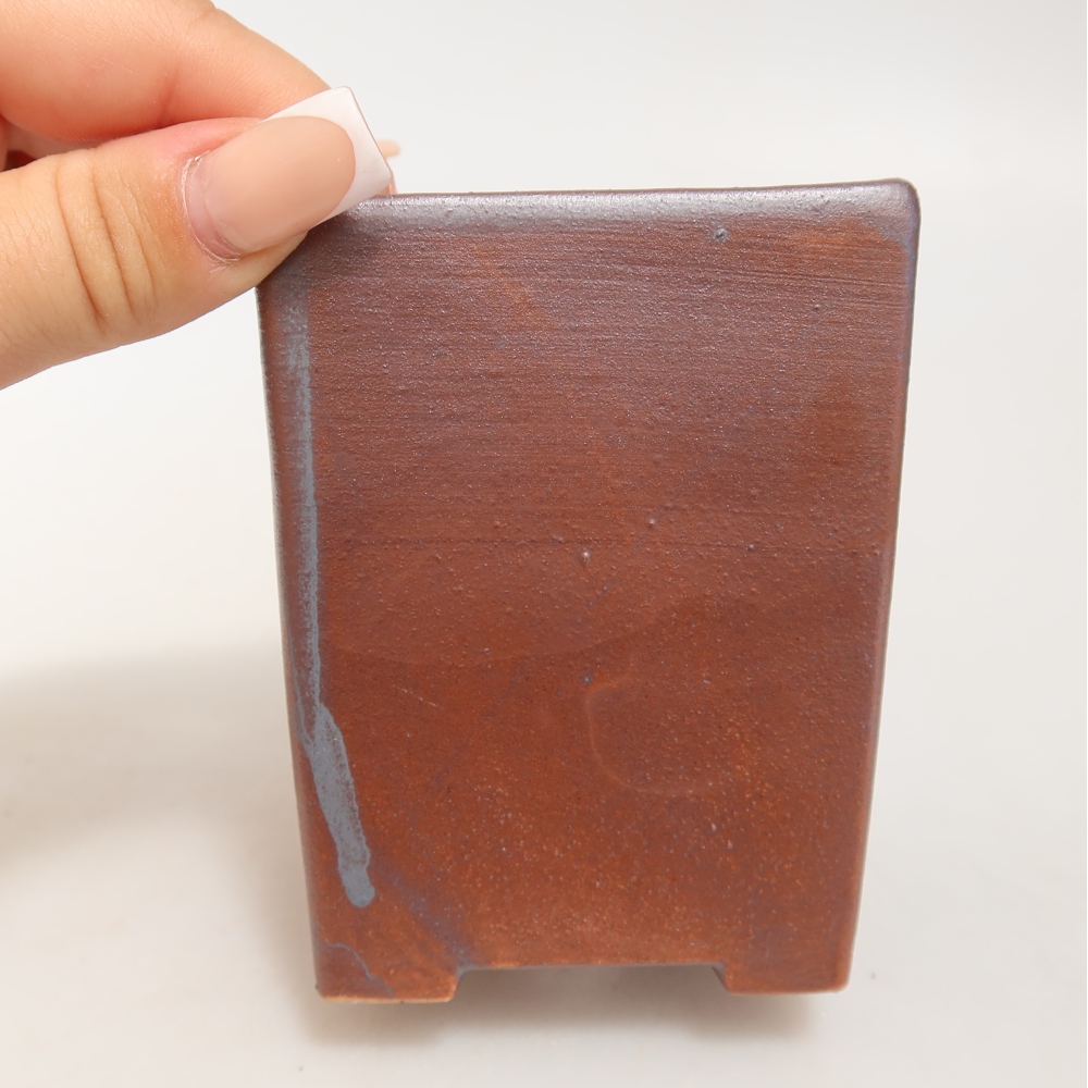 Ceramiczna miska do bonsai 7,5 x 7,5 x 9,5 cm, kolor metaliczny