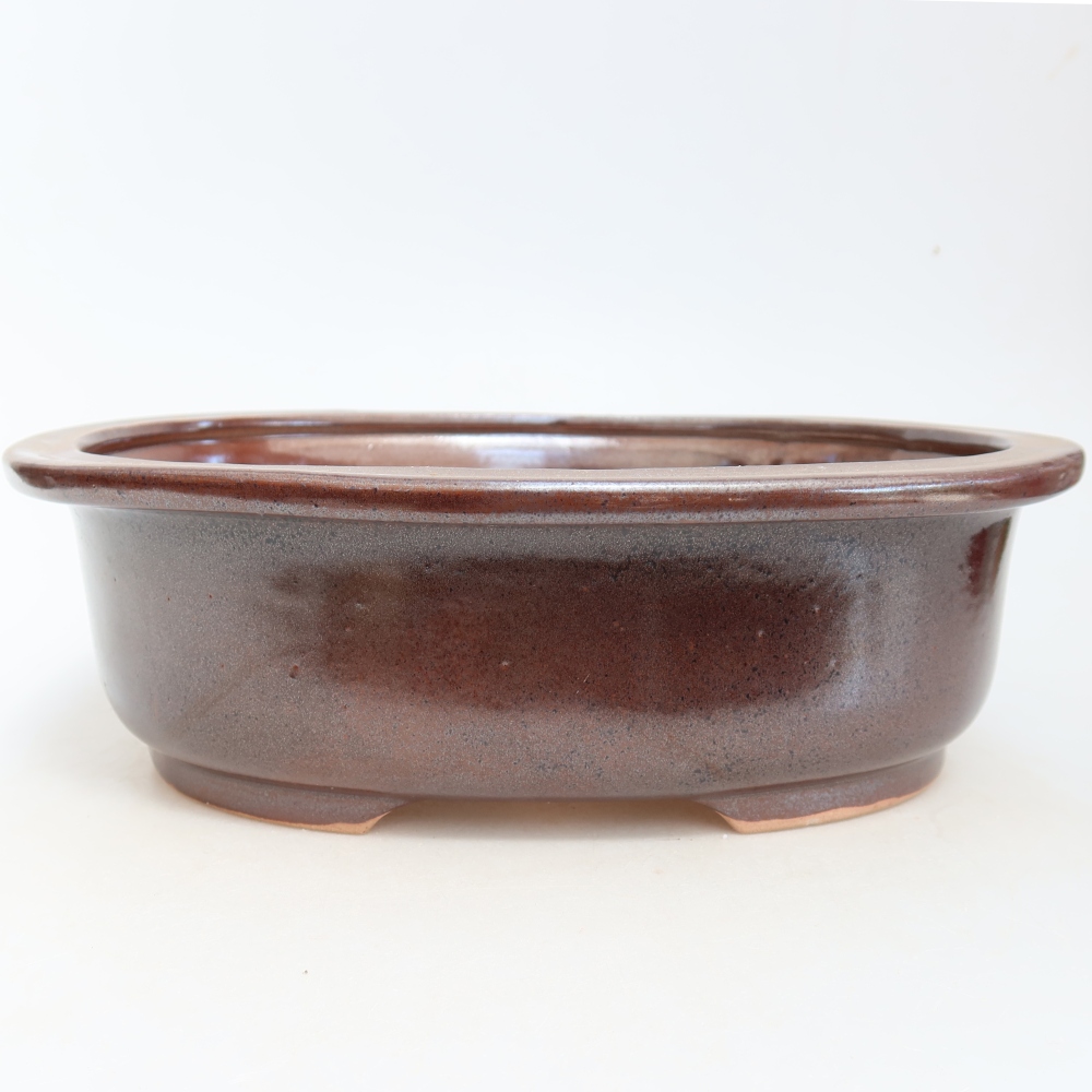 Ceramiczna miska na bonsai 26 x 22 x 8 cm, brązowa