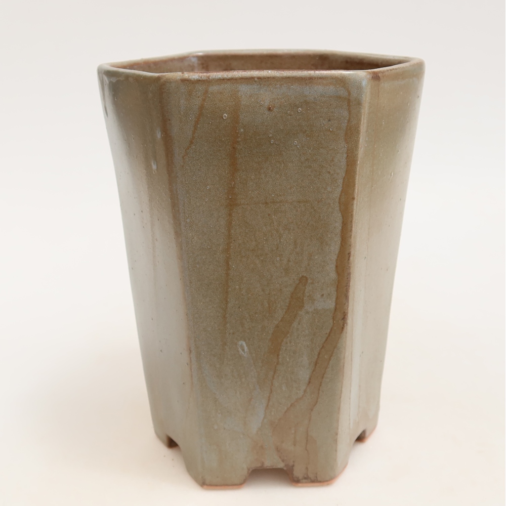 Ceramiczna miska do bonsai 13 x 12 x 17 cm, kolor brązowo-niebieski